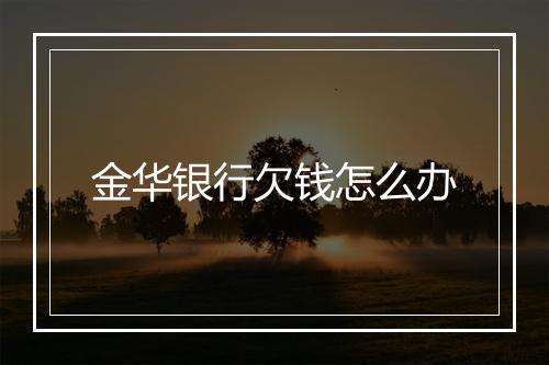 金华银行欠钱怎么办