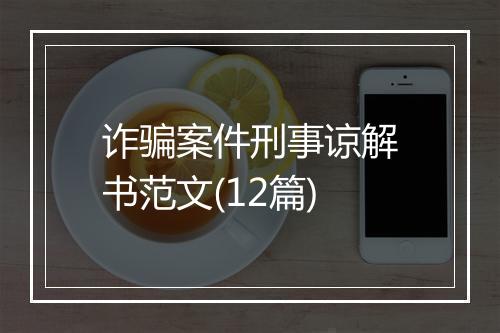 诈骗案件刑事谅解书范文(12篇)