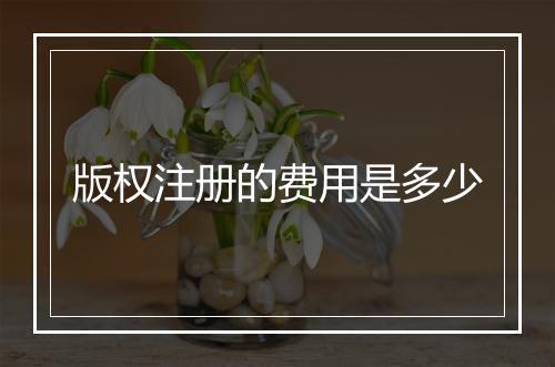 版权注册的费用是多少