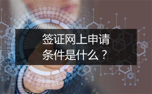 签证网上申请条件是什么？