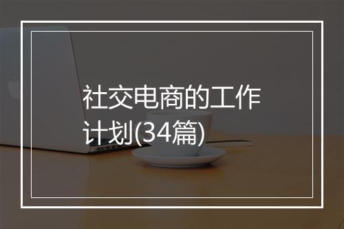 社交电商的工作计划(34篇)