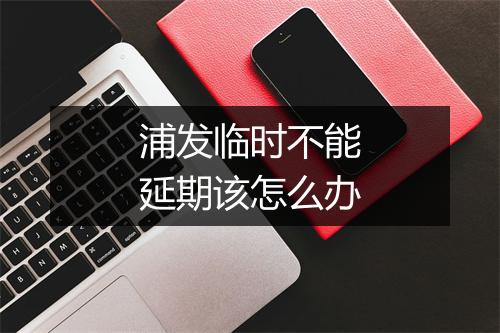 浦发临时不能延期该怎么办