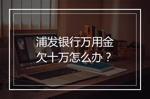 浦发银行万用金欠十万怎么办？