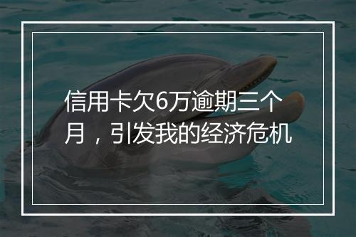 信用卡欠6万逾期三个月，引发我的经济危机
