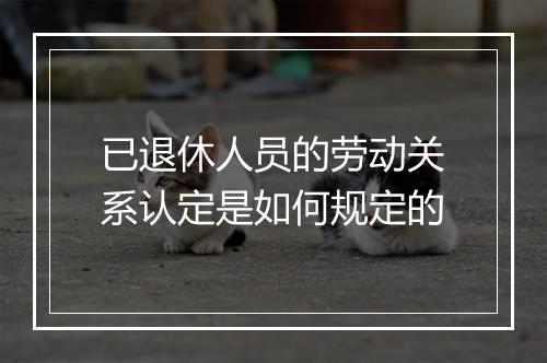 已退休人员的劳动关系认定是如何规定的