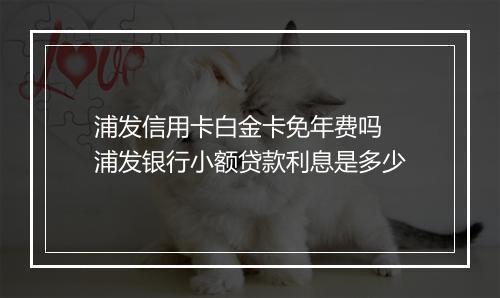 浦发信用卡白金卡免年费吗 浦发银行小额贷款利息是多少
