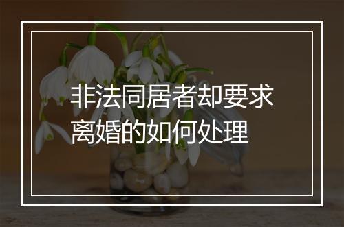 非法同居者却要求离婚的如何处理