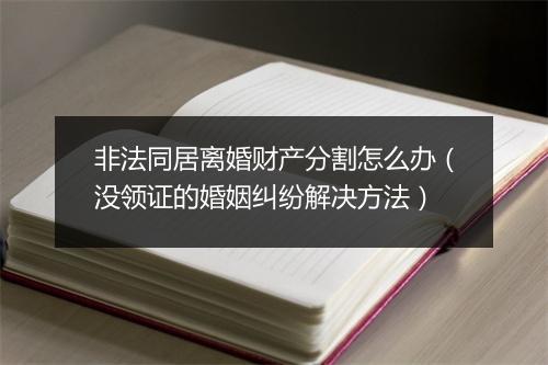 非法同居离婚财产分割怎么办（没领证的婚姻纠纷解决方法）