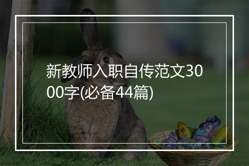 新教师入职自传范文3000字(必备44篇)
