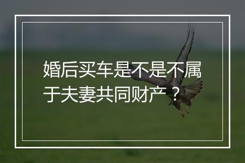 婚后买车是不是不属于夫妻共同财产？