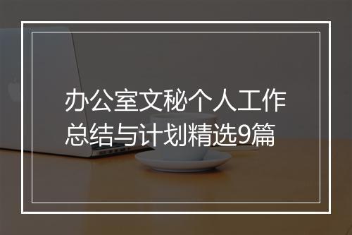办公室文秘个人工作总结与计划精选9篇