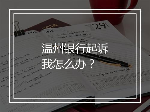 温州银行起诉我怎么办？