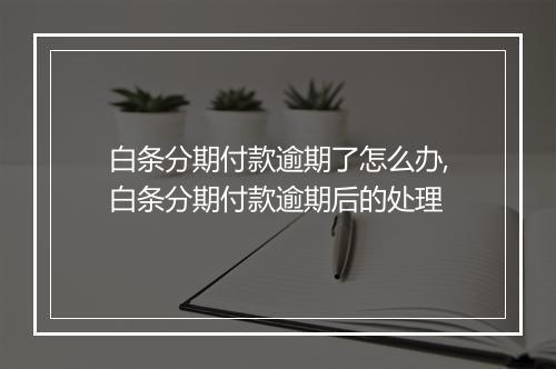 白条分期付款逾期了怎么办,白条分期付款逾期后的处理