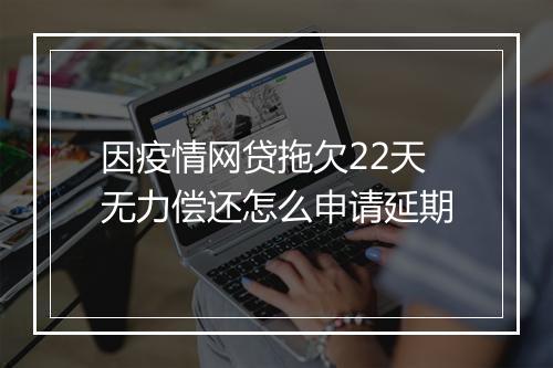 因疫情网贷拖欠22天无力偿还怎么申请延期