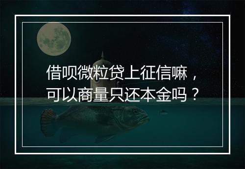 借呗微粒贷上征信嘛，可以商量只还本金吗？