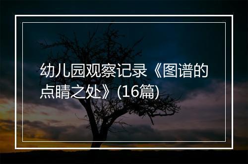 幼儿园观察记录《图谱的点睛之处》(16篇)