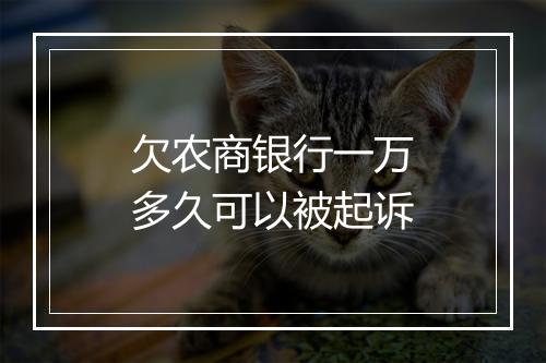 欠农商银行一万多久可以被起诉