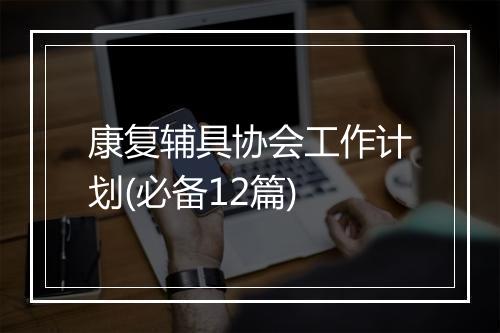 康复辅具协会工作计划(必备12篇)