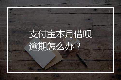 支付宝本月借呗逾期怎么办？