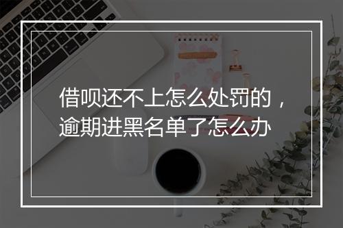 借呗还不上怎么处罚的，逾期进黑名单了怎么办