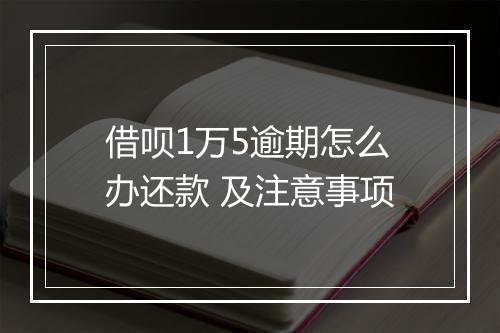 借呗1万5逾期怎么办还款 及注意事项