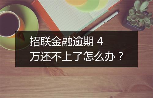 招联金融逾期 4 万还不上了怎么办？