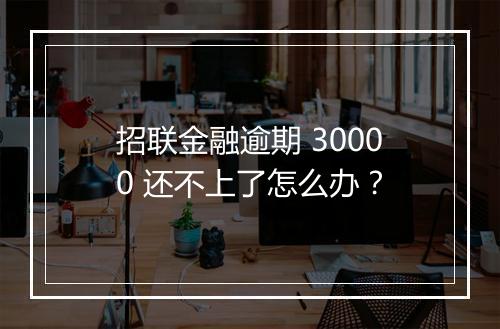 招联金融逾期 30000 还不上了怎么办？