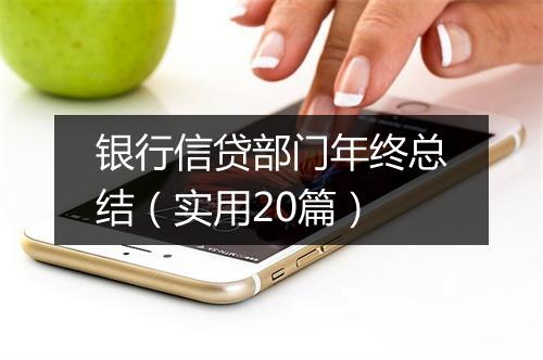 银行信贷部门年终总结（实用20篇）