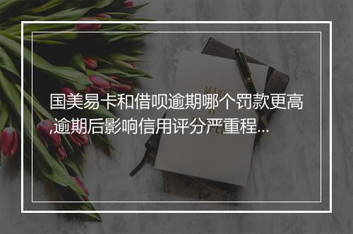 国美易卡和借呗逾期哪个罚款更高,逾期后影响信用评分严重程度比较
