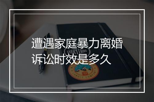 遭遇家庭暴力离婚诉讼时效是多久