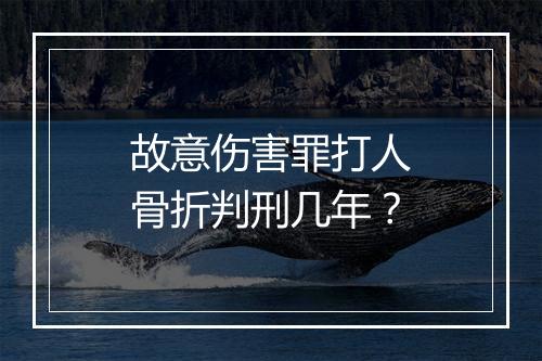 故意伤害罪打人骨折判刑几年？
