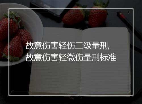 故意伤害轻伤二级量刑,故意伤害轻微伤量刑标准