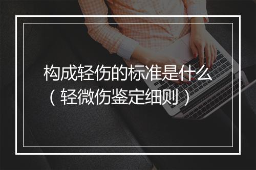 构成轻伤的标准是什么（轻微伤鉴定细则）