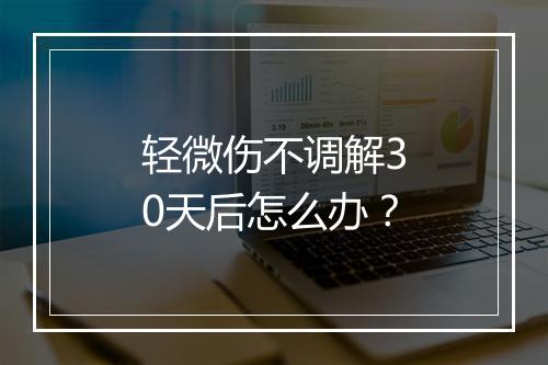 轻微伤不调解30天后怎么办？