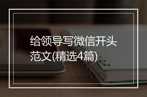 给领导写微信开头范文(精选4篇)