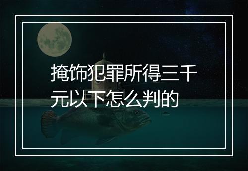 掩饰犯罪所得三千元以下怎么判的