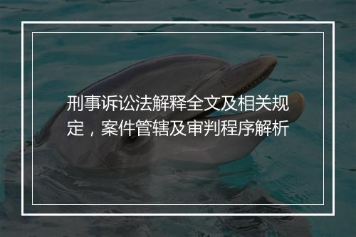 刑事诉讼法解释全文及相关规定，案件管辖及审判程序解析