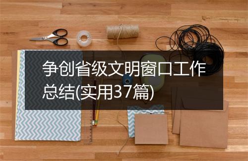 争创省级文明窗口工作总结(实用37篇)