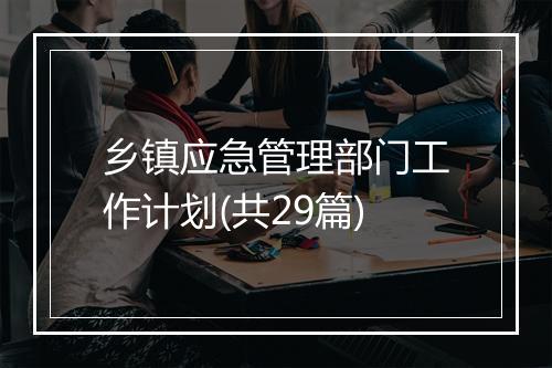 乡镇应急管理部门工作计划(共29篇)