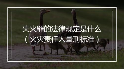 失火罪的法律规定是什么（火灾责任人量刑标准）