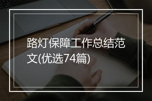 路灯保障工作总结范文(优选74篇)