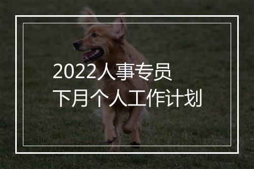 2022人事专员下月个人工作计划