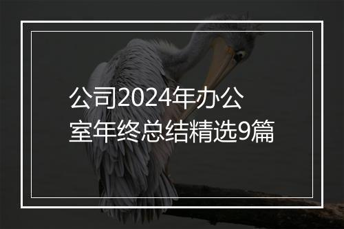 公司2024年办公室年终总结精选9篇