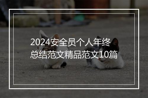 2024安全员个人年终总结范文精品范文10篇