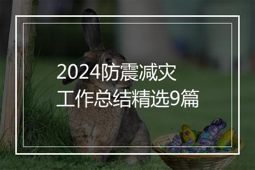 2024防震减灾工作总结精选9篇