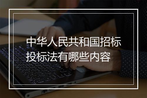 中华人民共和国招标投标法有哪些内容