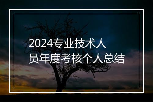 2024专业技术人员年度考核个人总结