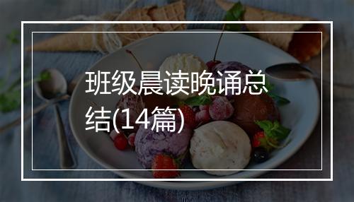 班级晨读晚诵总结(14篇)