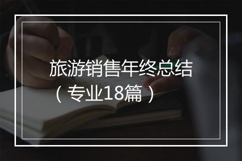 旅游销售年终总结（专业18篇）
