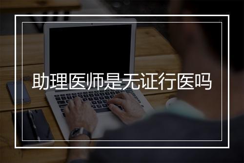 助理医师是无证行医吗